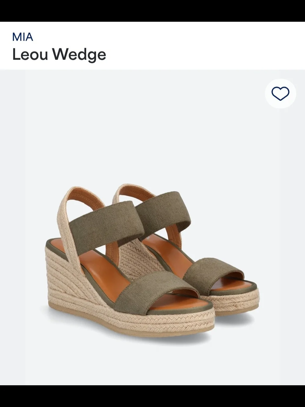 MIA Leou Wedge Sandal in Olive Green with Espadrille Platform